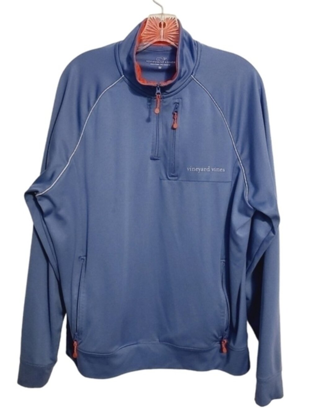 Vineyard Vines | Men's Blue Quarter-Zip Pullover Sweatshirt (Size Medium)